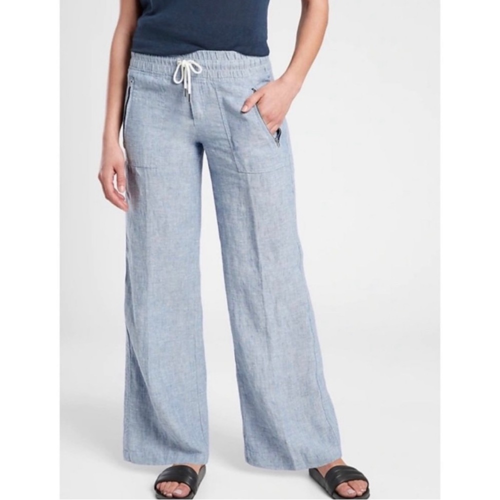 Athleta Wide Leg Cabo Linen Pants 4P